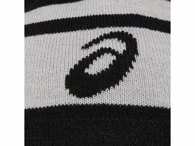 bonnet à pompon unisexe noir/gris chiné Asics L6N0K789