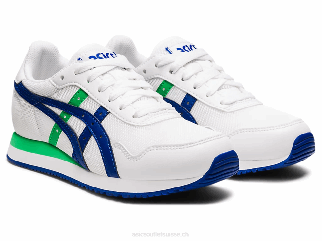 école primaire du coureur de tigre blanc/bleu monaco Asics L6N0K4500