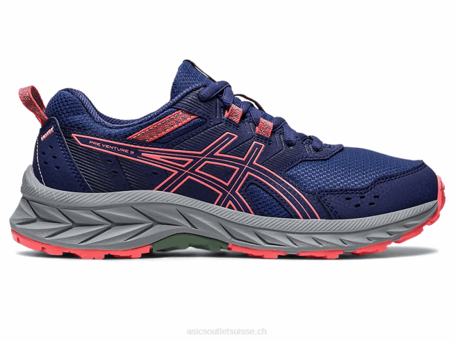 école primaire gel-venture 9 bleu indigo/papaye Asics L6N0K4220