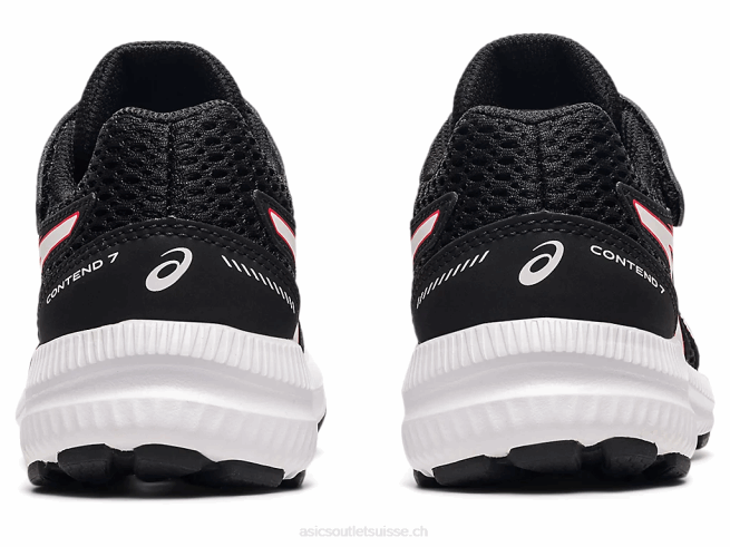 contester 7 préscolaire noir/rouge électrique Asics L6N0K4512