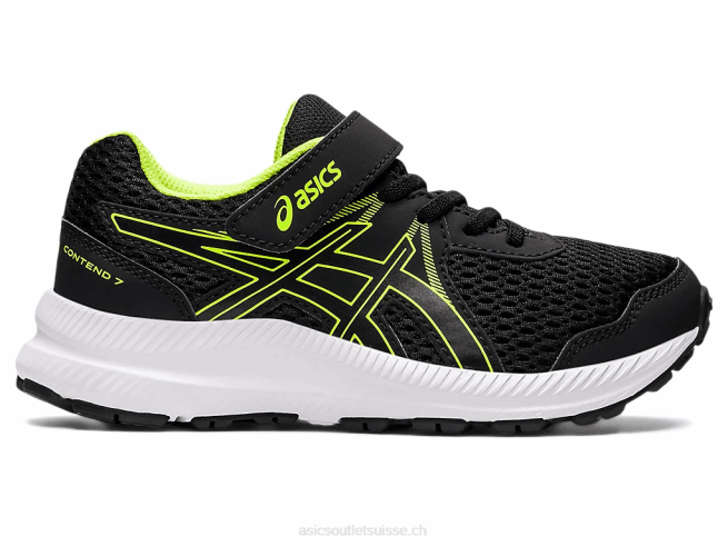 contester 7 préscolaire noir/vert danger Asics L6N0K4518