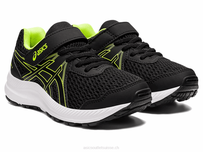 contester 7 préscolaire noir/vert danger Asics L6N0K4518