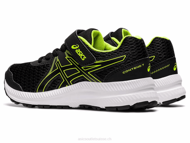 contester 7 préscolaire noir/vert danger Asics L6N0K4518