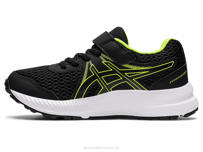 contester 7 préscolaire noir/vert danger Asics L6N0K4518