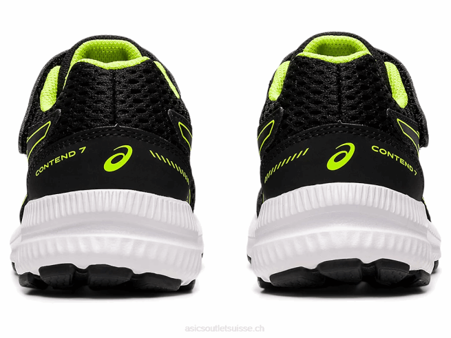 contester 7 préscolaire noir/vert danger Asics L6N0K4518