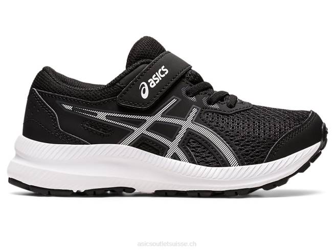 contester 8 préscolaire noir blanc Asics L6N0K4330