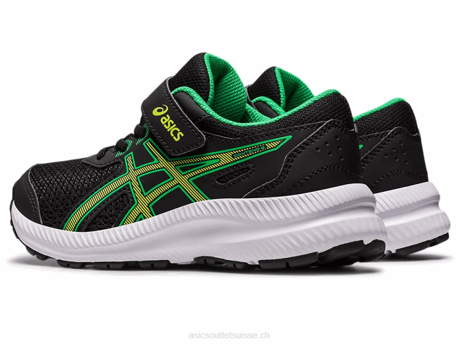 contester 8 préscolaire noir/zeste de citron vert Asics L6N0K4243