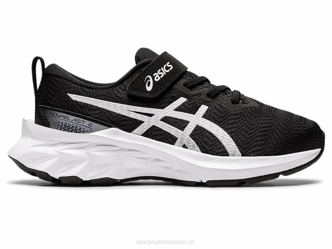 novablast 2 préscolaire noir blanc Asics L6N0K4417