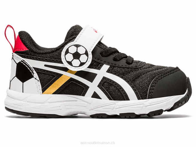 Contient 6 taille enfant en bas âge noir/or pur Asics L6N0K4556