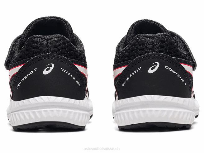 Contient 7 taille enfant en bas âge noir/rouge électrique Asics L6N0K4523
