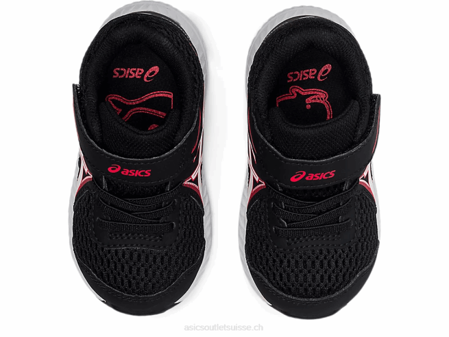 Contient 7 taille enfant en bas âge noir/rouge électrique Asics L6N0K4523
