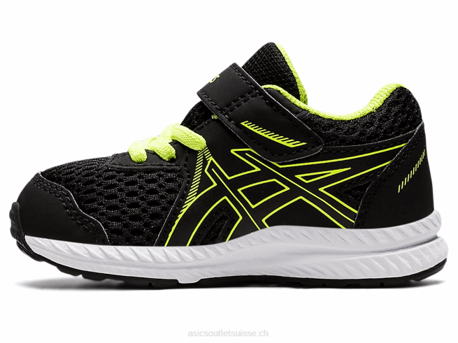 Contient 7 taille enfant en bas âge noir/vert danger Asics L6N0K4485
