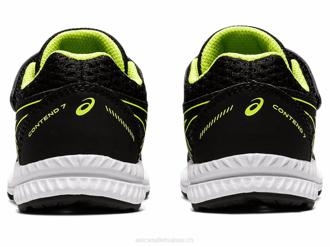 Contient 7 taille enfant en bas âge noir/vert danger Asics L6N0K4485