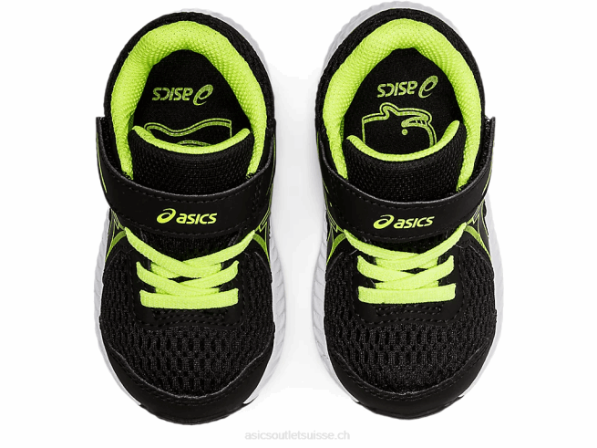 Contient 7 taille enfant en bas âge noir/vert danger Asics L6N0K4485