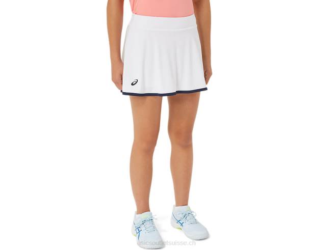short de tennis enfant blanc brillant Asics L6N0K4235