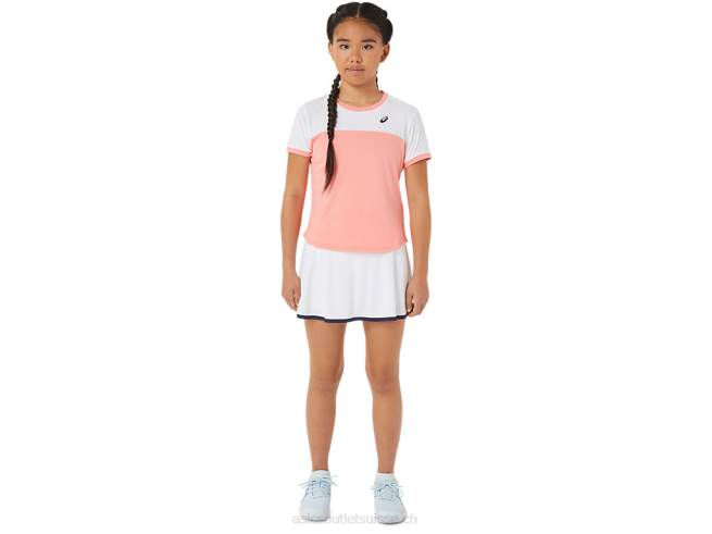 short de tennis enfant blanc brillant Asics L6N0K4235