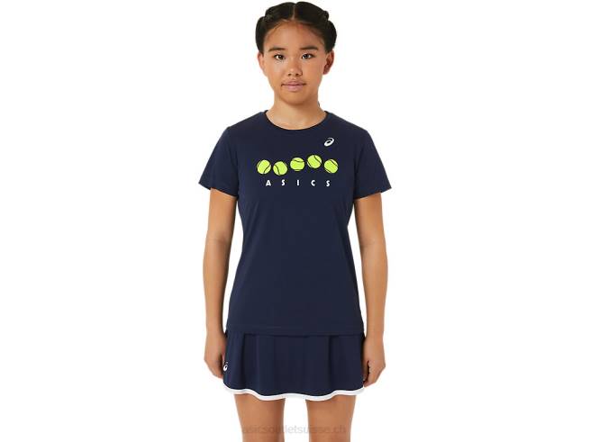 t-shirt graphique de tennis pour enfants minuit Asics L6N0K4240