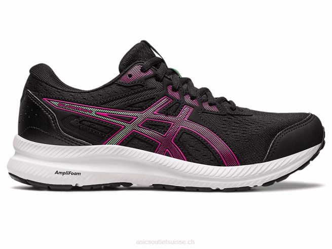 gel-content 8 de large rave noir/rose Asics L6N0K2435