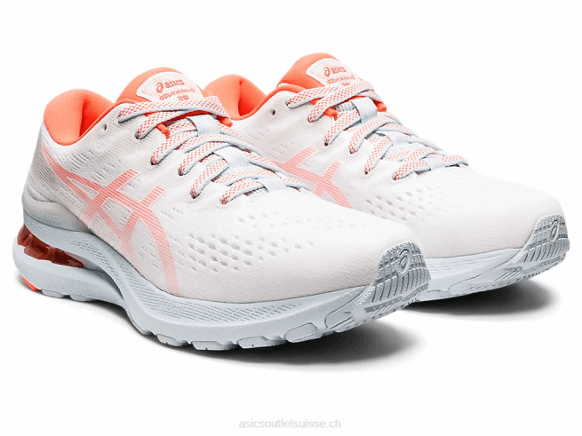 gel-kayano 28 blanc/corail flash Asics L6N0K3153
