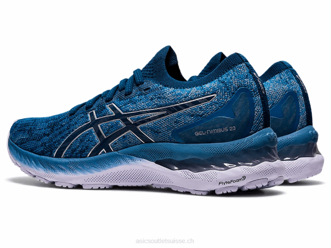 gel-nimbus 23 tricot fil gris/bleu mako Asics L6N0K3922