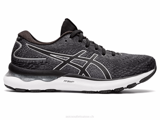 gel-nimbus 24 de large noir/argent pur Asics L6N0K3426