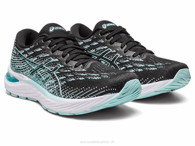 gel-stratus 3 tricot noir/bleu clair Asics L6N0K2346