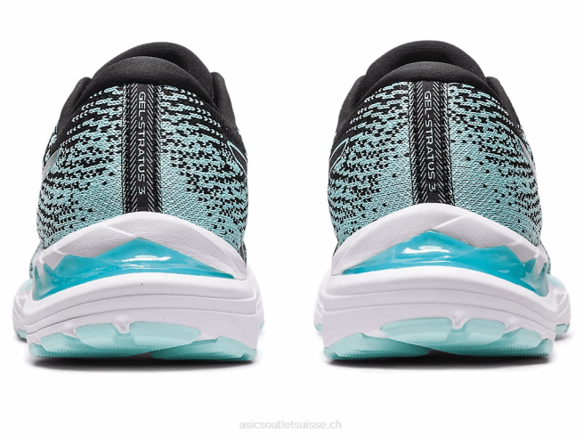 gel-stratus 3 tricot noir/bleu clair Asics L6N0K2346