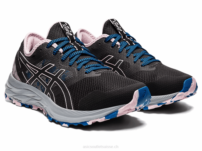 piste de gel-exciter noir/à peine rose Asics L6N0K3541