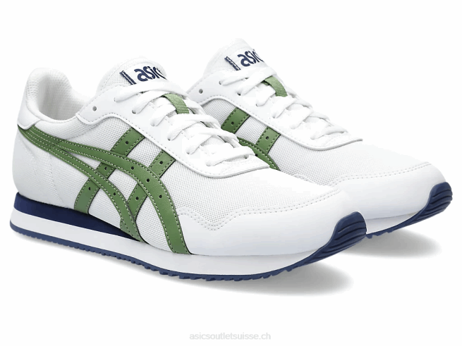 coureur de tigre blanc/vert cèdre Asics L6N0K208