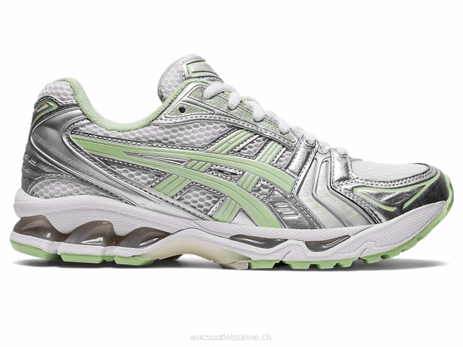 gel-kayano 14 blanc/jade Asics L6N0K2876
