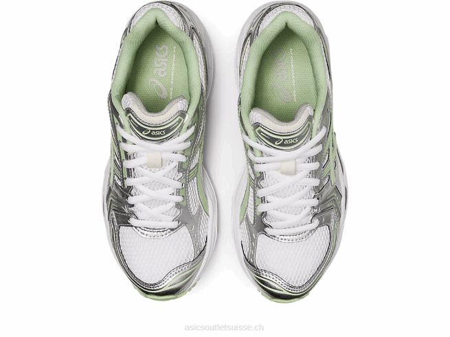 gel-kayano 14 blanc/jade Asics L6N0K2876