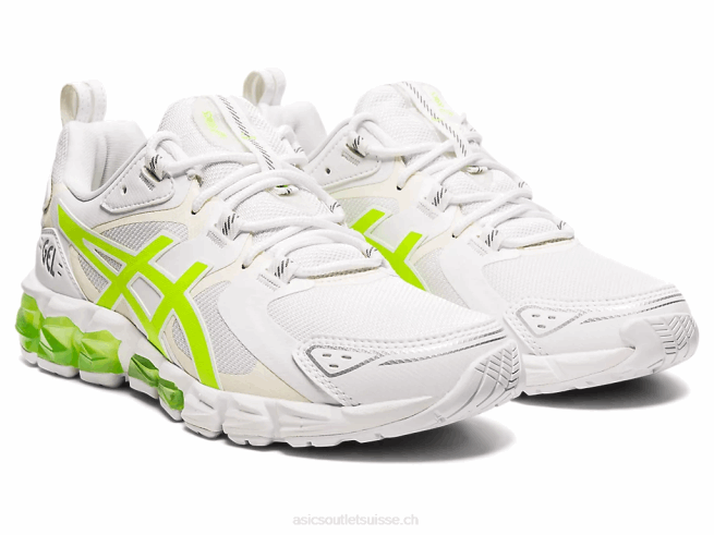gel quantique 180 blanc/vert danger Asics L6N0K4036