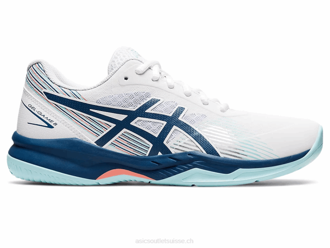 gel-jeu 8 blanc/indigo clair Asics L6N0K3532