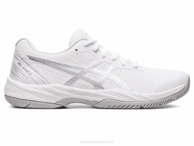 gel-jeu 9 blanc/argent pur Asics L6N0K2417
