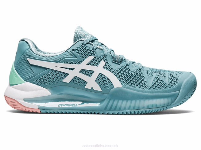gel-résolution 8 argile bleu fumé/blanc Asics L6N0K3087