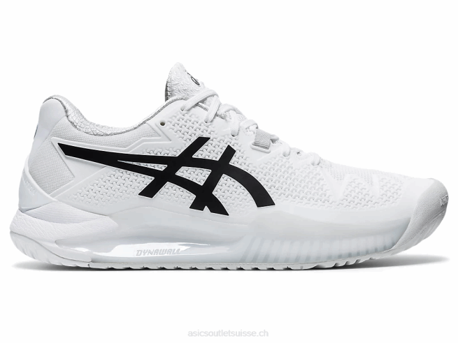 gel-résolution 8 blanc noir Asics L6N0K4152