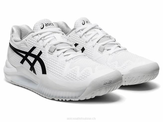 gel-résolution 8 blanc noir Asics L6N0K4152