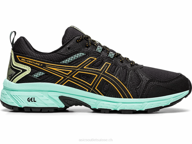 gel-venture 7 large pop noir/orange Asics L6N0K4162