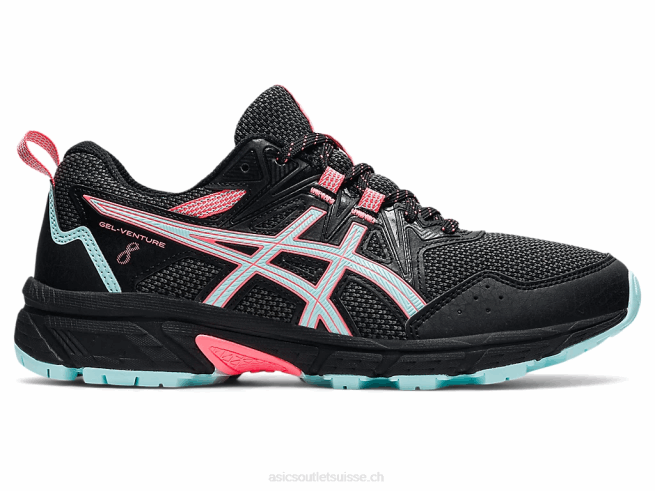 gel-venture 8 de large noir/bleu clair Asics L6N0K3547
