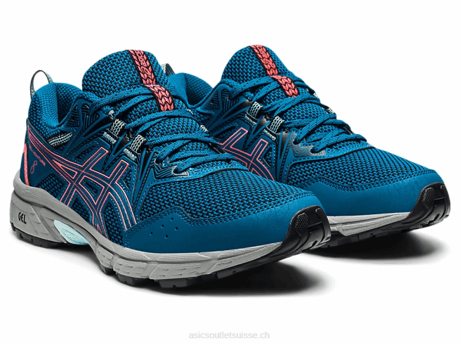 gel-venture 8 sarcelle d'eau profonde/corail flamboyant Asics L6N0K3612