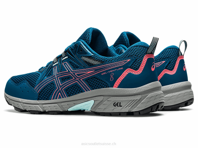 gel-venture 8 sarcelle d'eau profonde/corail flamboyant Asics L6N0K3612