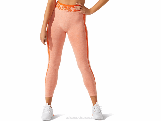 collant court sans coutures avec logo pour femmes souci orange/pêche soleil Asics L6N0K3940