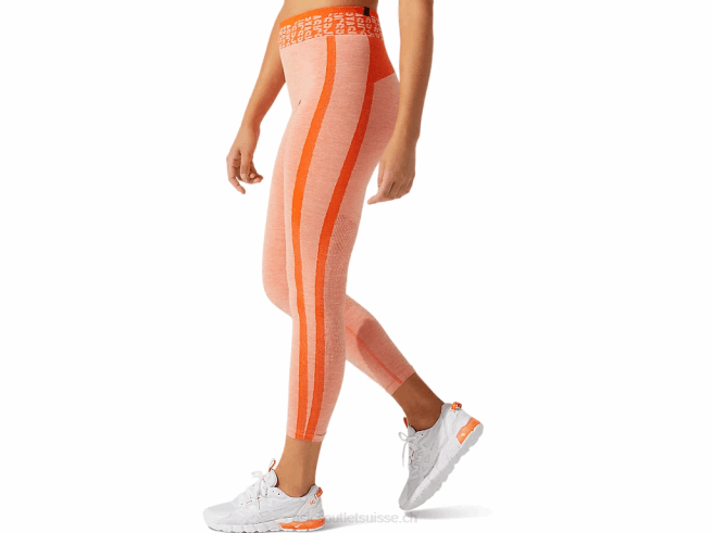 collant court sans coutures avec logo pour femmes souci orange/pêche soleil Asics L6N0K3940