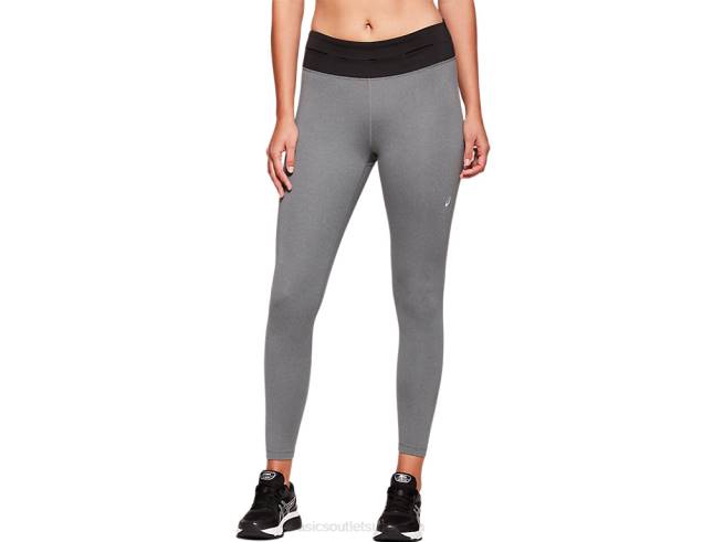 collant fietro femme gris foncé chiné/noir Asics L6N0K4139