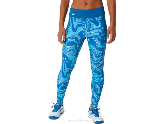 collant graphique femme renaît bleu Asics L6N0K2524