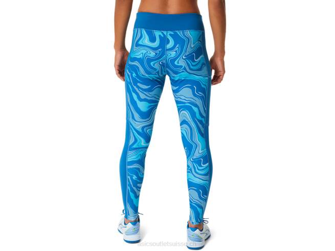 collant graphique femme renaît bleu Asics L6N0K2524