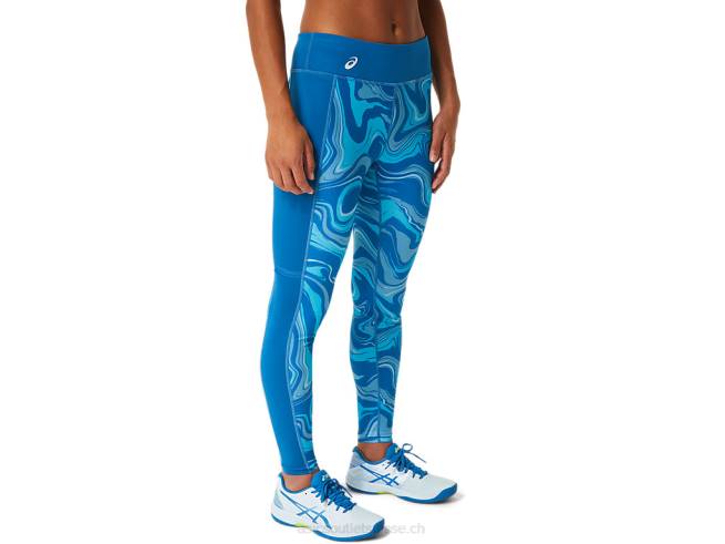 collant graphique femme renaît bleu Asics L6N0K2524