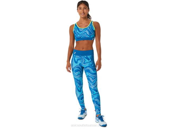 collant graphique femme renaît bleu Asics L6N0K2524
