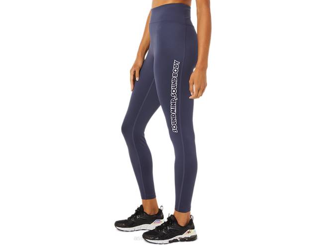collant graphique à logo pour femmes brouillard indigo Asics L6N0K3392
