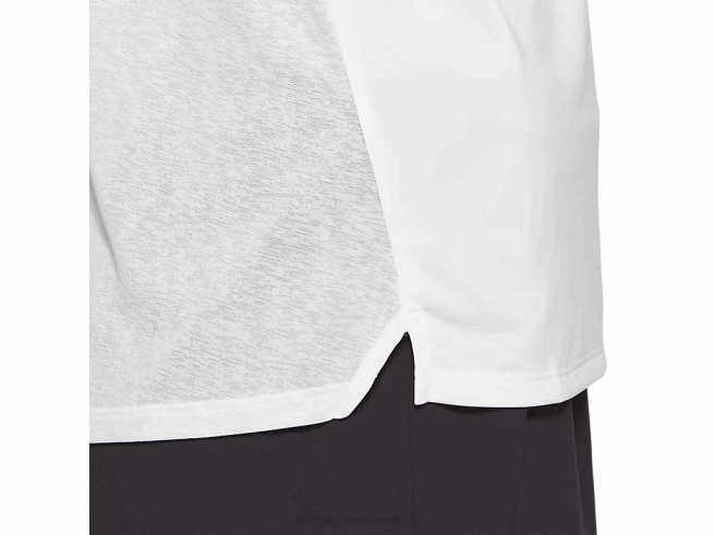 course femme sans manches blanc brillant Asics L6N0K2830